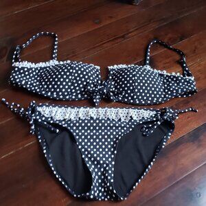 Kenneth Cole Reaction Black and White Polka Dot 2-piece Bikini